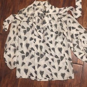 DVF Vintage Silk Heart Tie Top